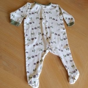 Gerber 3-6 month hedgehog zip footed body suit